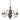 6-Arm Medium Chesterfield Wood Chandelier Americana Finishes