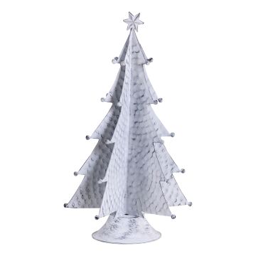 18-Inch Primitive Tin Christmas Tree in Rustic White Wash