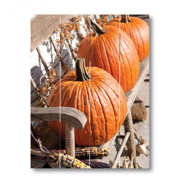 Pumpkin Bench Pallet Art 11.75 x 9.75-Inches