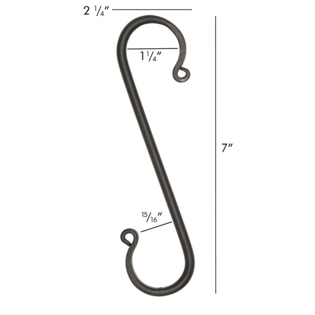 Wrought Iron 2in S hook
