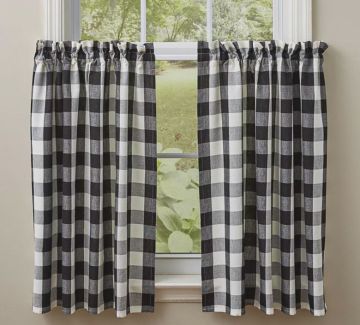 Black and Cream Check Unlined Tiers 36-Inch