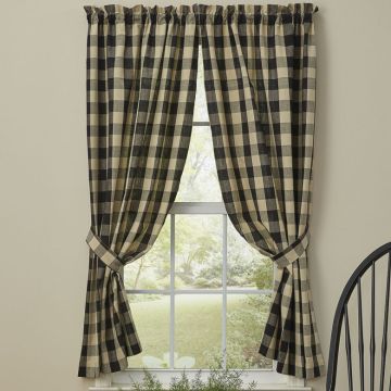 Black and Tan Check Unlined Panels 63-Inch