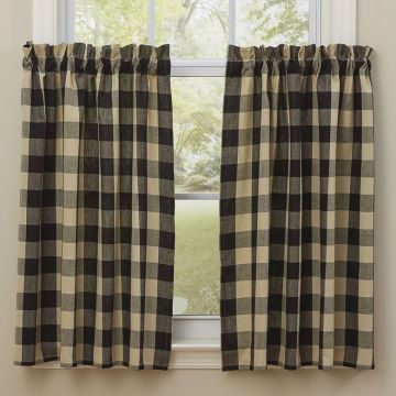 Black and Tan Check Unlined Tiers 36-Inch