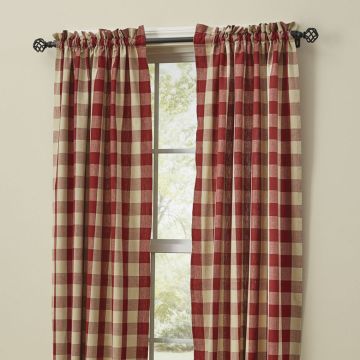 Garnet and Tan Check Unlined Panels 63-Inch