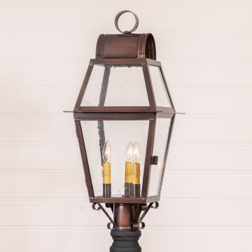 Independence Outdoor Post Light in Solid Antique Copper - 3-Light