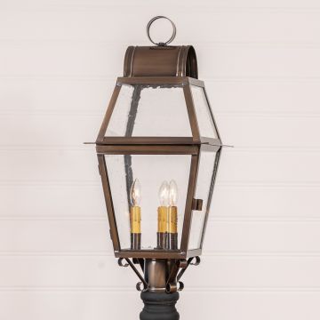 Independence Outdoor Post Light in Solid Weathred Brass - 3-Light