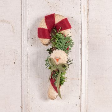 Handmade Felt Candy Cane with Snowman