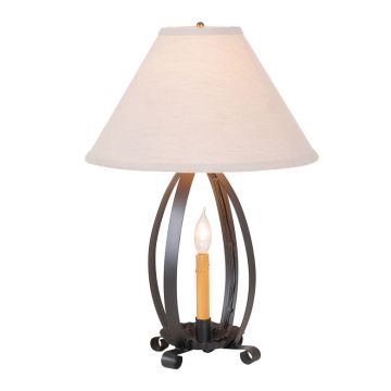 Lizzie Ross Lamp in Smokey Black with Linen Tapered Shade