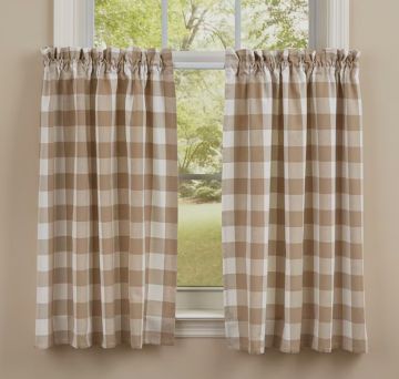 Natural and Cream Check Unlined Tiers 36-Inch