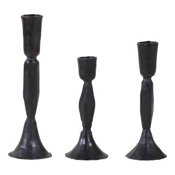 Newtown Cast Iron Taper Candle Holder Set