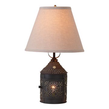 Paul Revere Lamp in Smokey Black with Linen Empire Shade