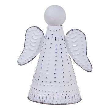 Punched Tin Angel in Rustic White