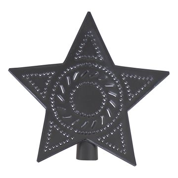 Punched Tin Star Tree Topper in Smokey Black