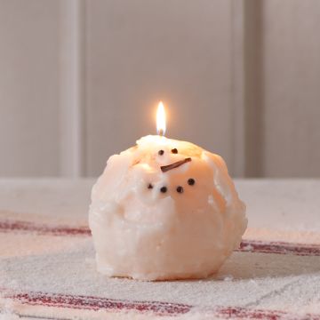 Round Snowman Face Candle