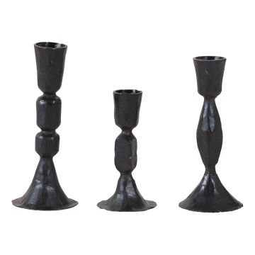 Salem Cast Iron Taper Candle Holder Set