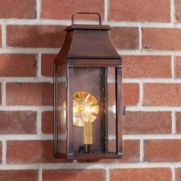 Valley Forge Outdoor Wall Light in Solid Antique Copper - 1-Light
