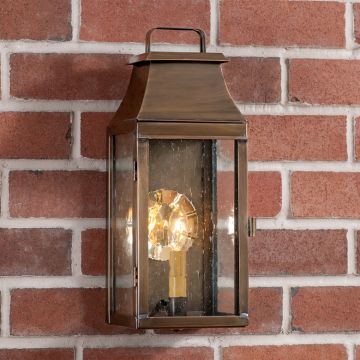 Valley Forge Outdoor Wall Light in Solid Weathered Brass - 1-Light