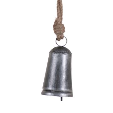 Vintage Hanging Metal Bell in Antique Silver