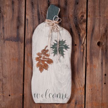 Welcome Wall Pumpkin in White