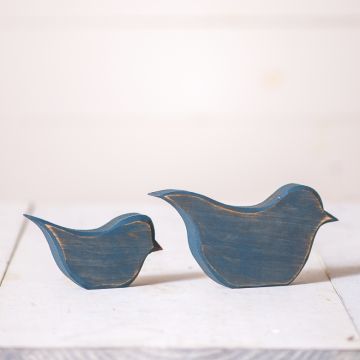 Wooden Bluebird Pair