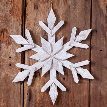 21.5-Inch Wooden Slat Snowflake