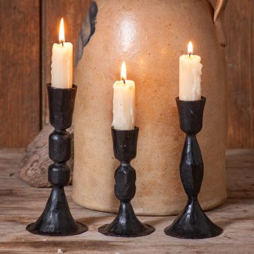 Salem Cast Iron Taper Candle Holder Set