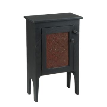 Accent Cabinet with Rusty Panel in Black