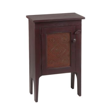 Accent Cabinet with rusty panel in red