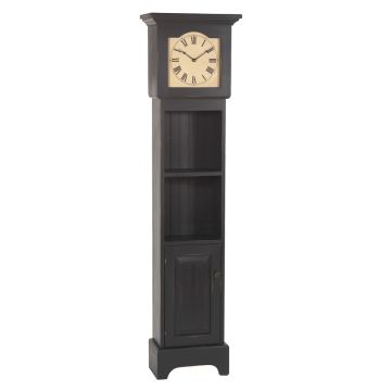 Grandfather Clock with Shelves in Black