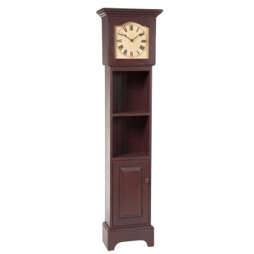 Grandfather Clock with Shelves in Red