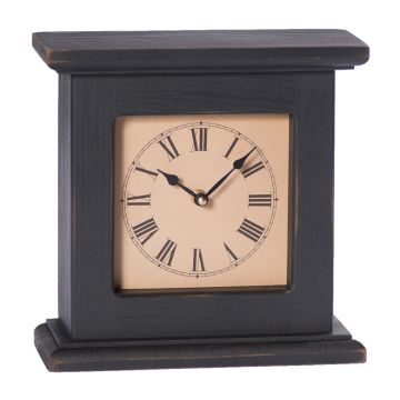 Small Wooden Mantle Clock in Black