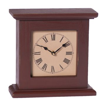 Small Wooden Mantle Clock in Red