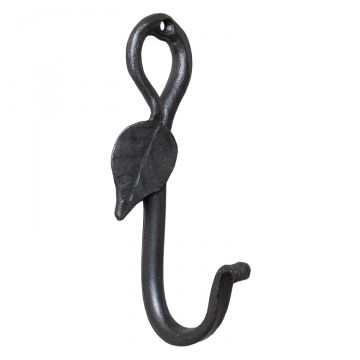 6-Inch Wrought Iron Leaf Wall Hook
