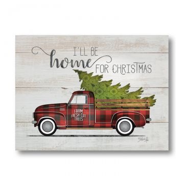 Home For Christmas-Vintage Truck Pallet Art 9.25 x 11.75-Inches