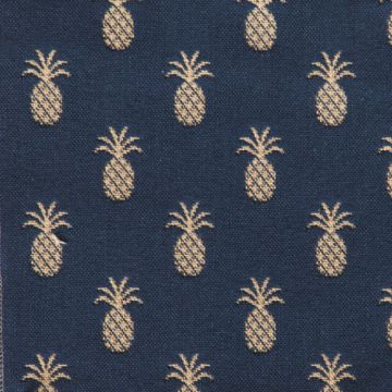 Fabric yardage in Pineapple Navy Tan