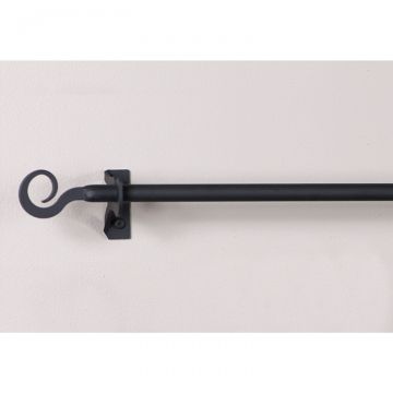 Wrought Iron Curl Curtain Rod Package up to 112-Inch