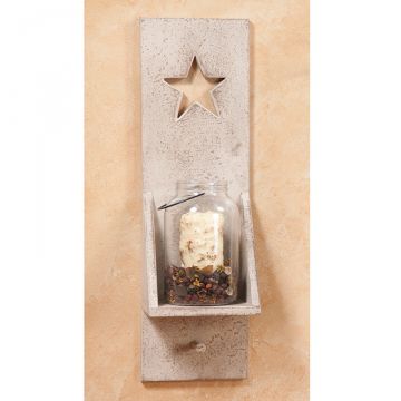 Star Wall Sconce with peg in textured cream