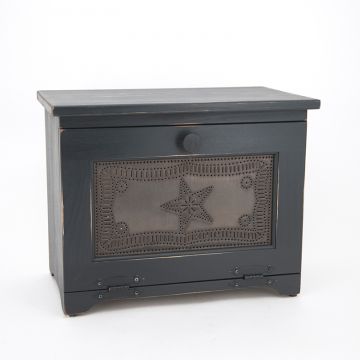 Bread Box with star panel in black