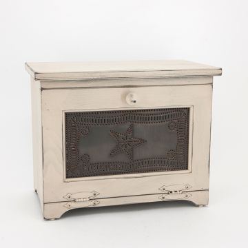 Bread Box with star panel in cream