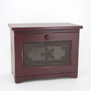 Bread Box with Star Panel in Red