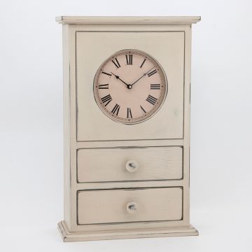 Two Drawer Clock in Cream