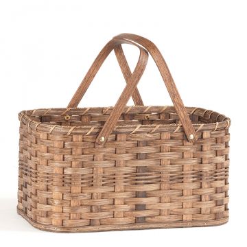 Hand-woven Market Basket with solid bottom