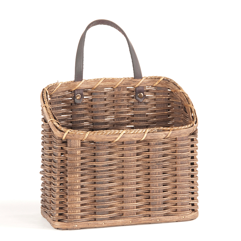 Irvins Tinware Small Wall Basket with solid bottom and thin weave