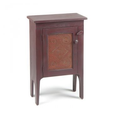 Accent Cabinet with rusty panel in red