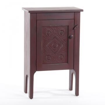 Accent Cabinet with painted tin in red