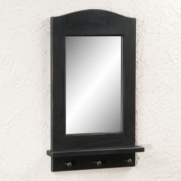 Mirror with pegs in black