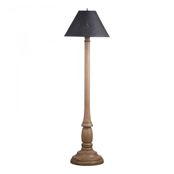 Brinton House Floor Lamp Americana Pearwood with Textured Black Tin Shade