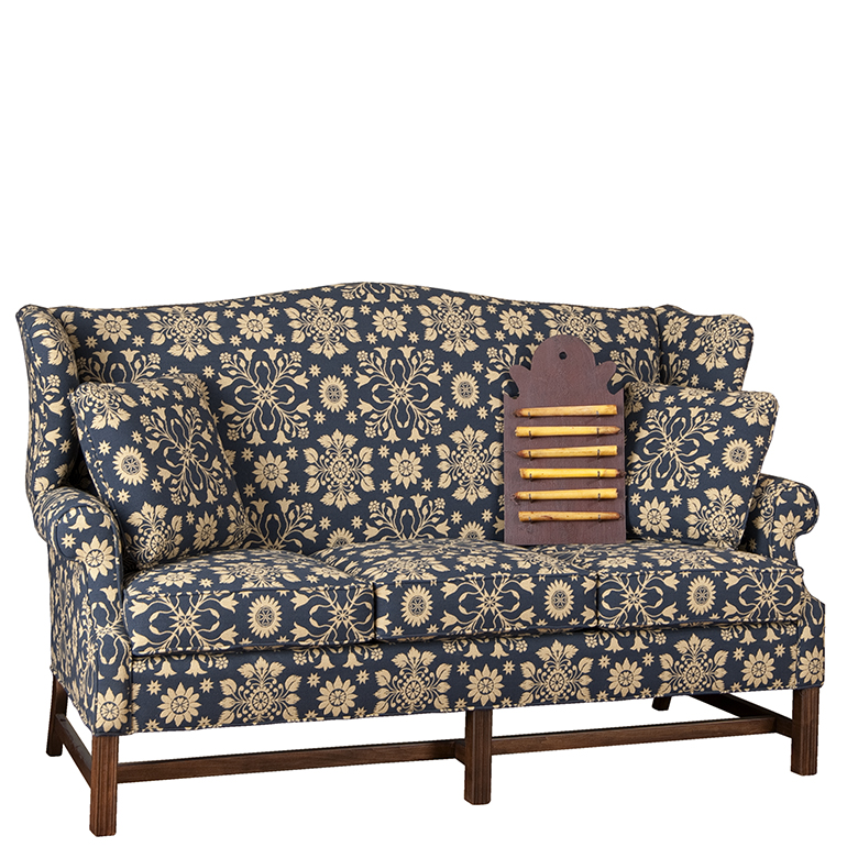 Irvin S Tinware Wingback Sofa   Country Colonial Style Windback Sofa P11469 