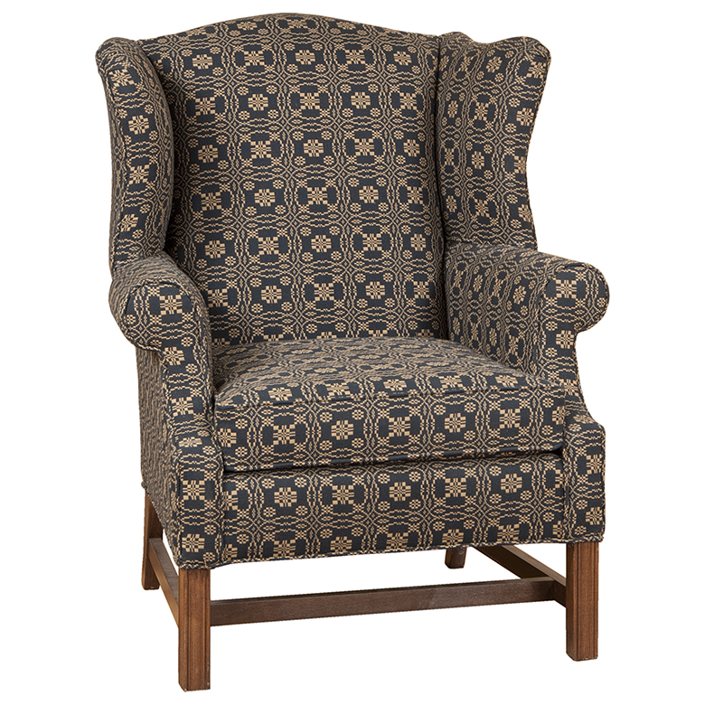 Country Colonial Style Wingback Upholstered Chair P143wb 