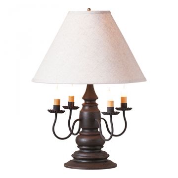 Harrison Lamp in Americana Black with Linen Ivory Shade